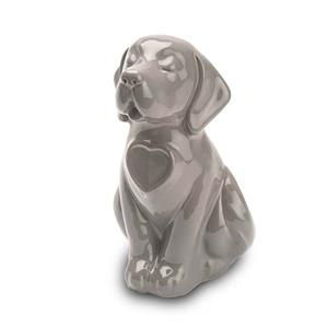 Urnwebshop Honden urn of Asbeeld Hond Hartje Grijs (0.8 liter)