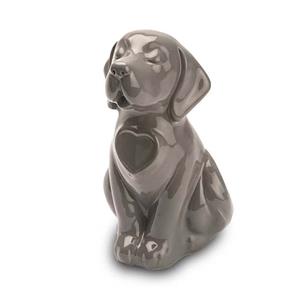 Urnwebshop Honden urn of Asbeeld Hond Hartje Antraciet (0.8 liter)
