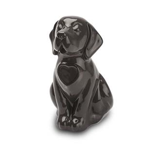 Urnwebshop Honden urn of Asbeeld Hond Hartje Zwart (0.8 liter)