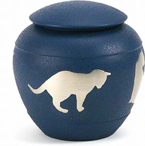 Urnwebshop Katten Urn Silhouette Cat Country Blue (0.5 liter)
