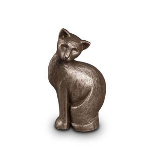 Urnwebshop Keramische kattenurn Afscheid Zilver (0.75 liter)