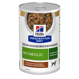 Hill's Prescription Diet 12x 354g  Dog Metabolic Care met kip Stew hondenvoer nat