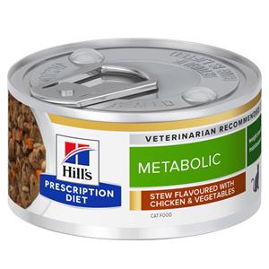 Hill's Prescription Diet 24x 82g  Katten Metabolic Care met Kip Stew nat kattenvoer