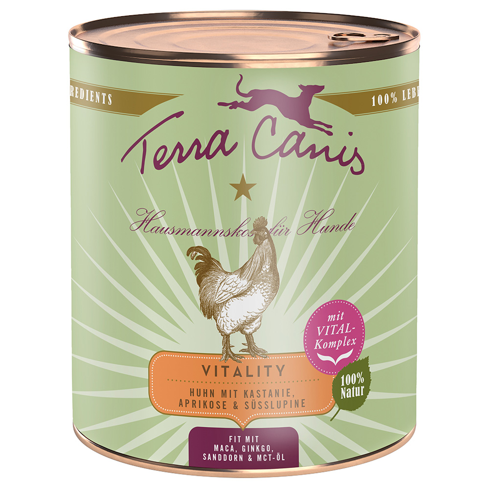 Terra Canis Voordeelpakket  Vitality Menu 12 x 800 g Hondenvoer - Kip met Kastanje, Abrikoos & Lupine