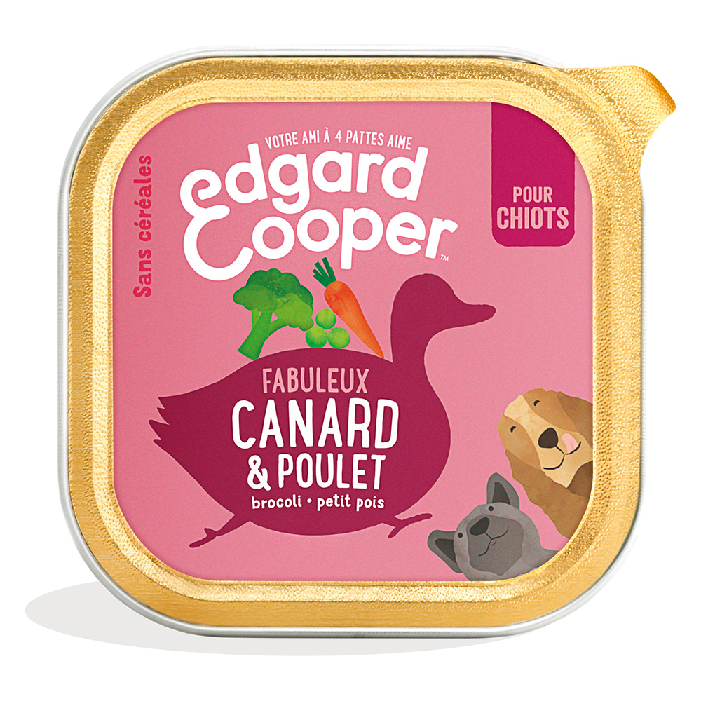 Edgard & Cooper 150g  Hond Puppy graanvrij Eend & Kip natvoer