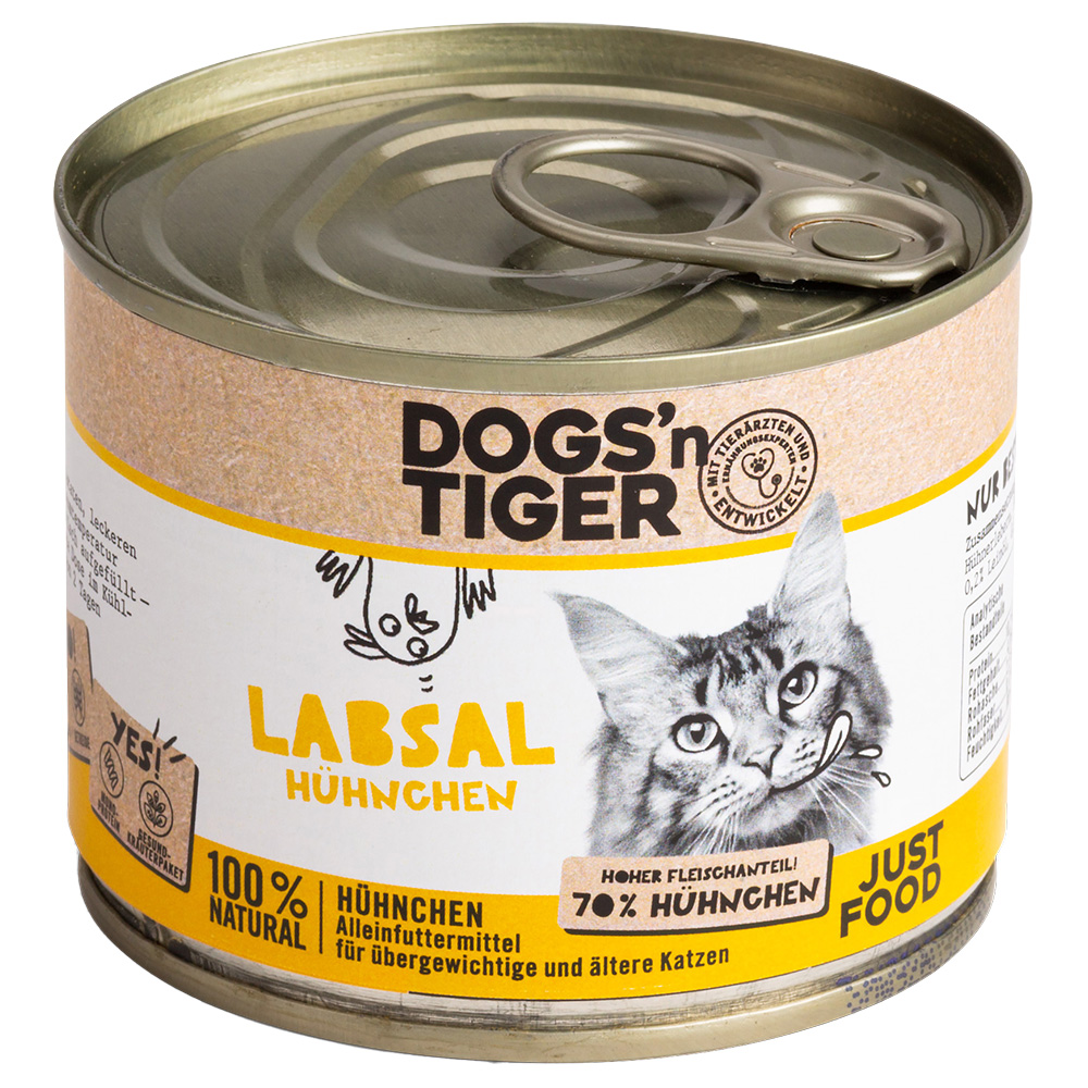 Dogs'n Tiger 6 x 200 g  Senior Cat Labsal Kip natvoer
