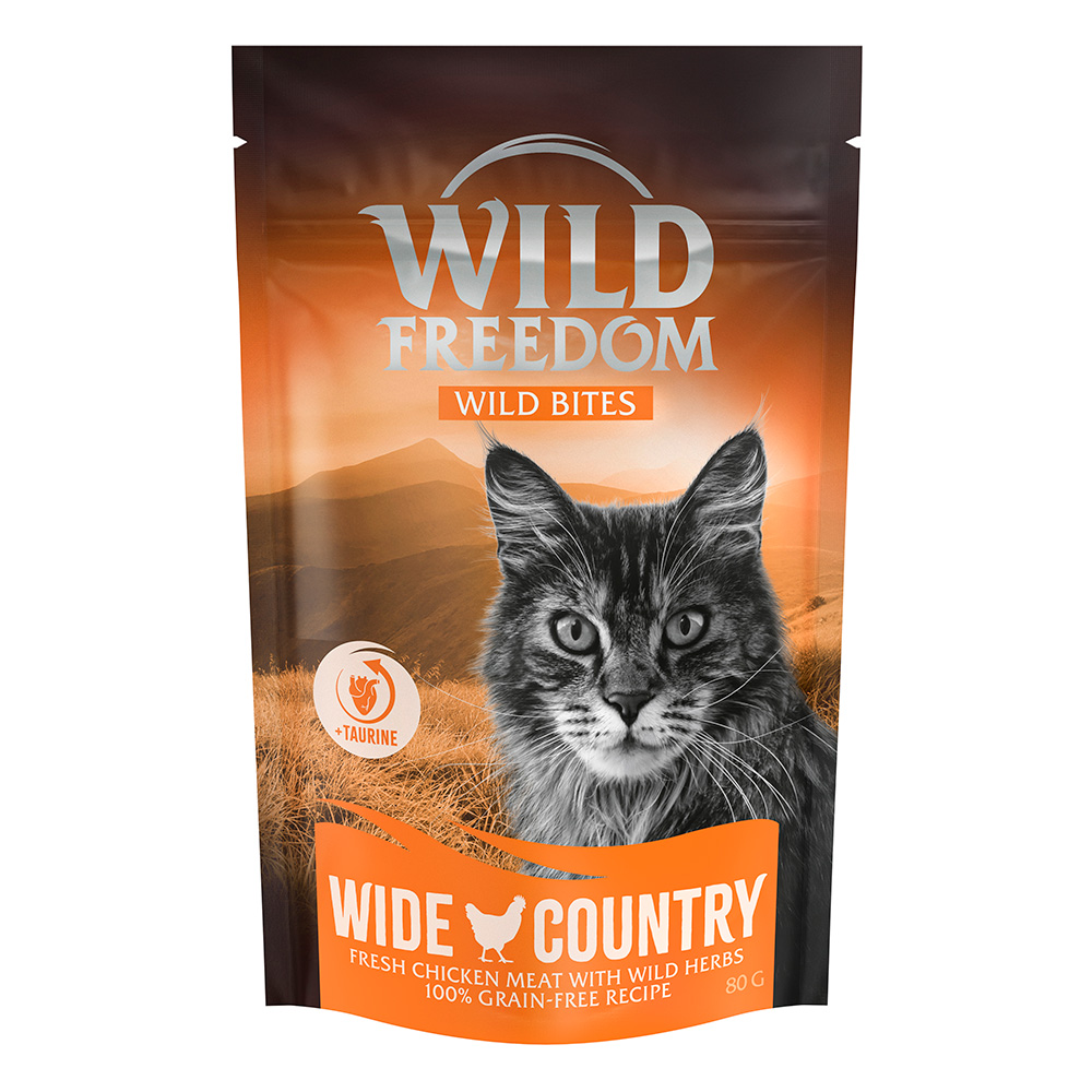 Wild Freedom Snack - Wild Bites 80 g (Graanvrij) - Wide Country - Kip