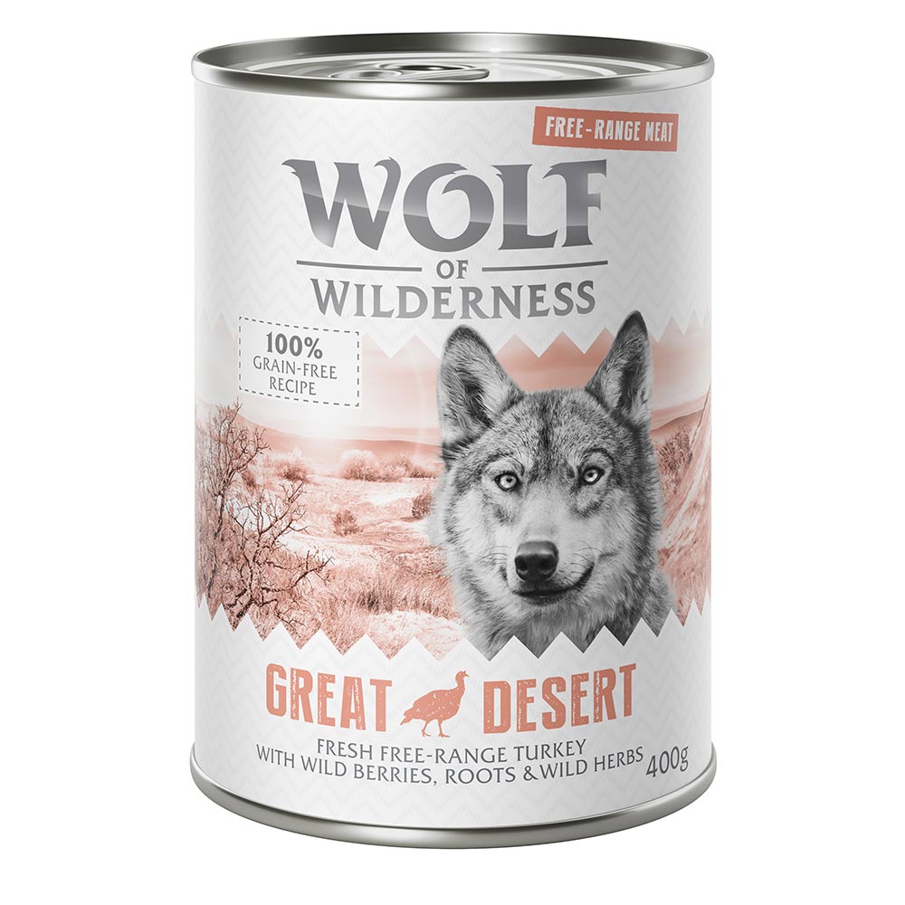 Wolf of Wilderness 6x400g Scharrelkalkoen Great Desert  Hondenvoer