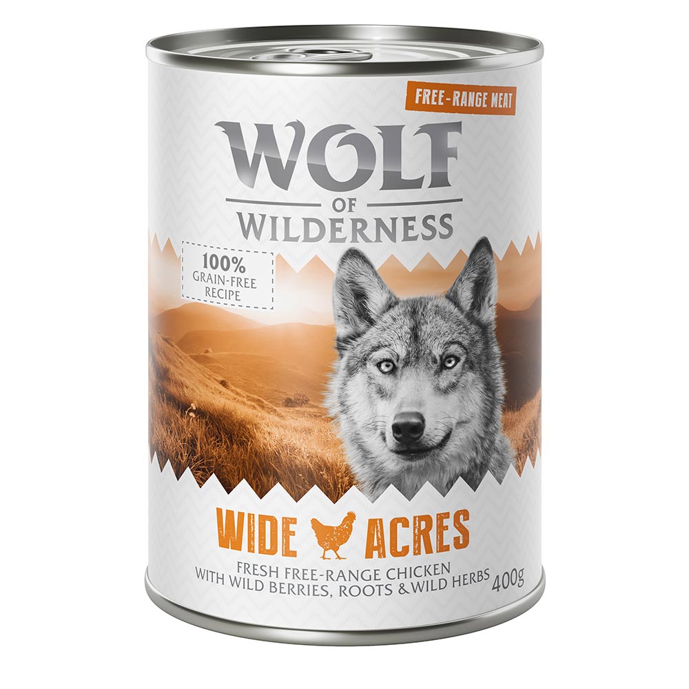 Wolf of Wilderness 6x400g Scharrelkip Wide Acres  Hondenvoer