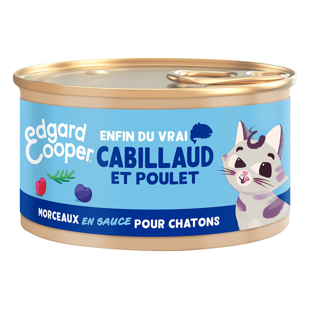 Edgard & Cooper 85g  Kitten Brokken in graanvrije sauce kabeljauw, kip - Kattenvoer