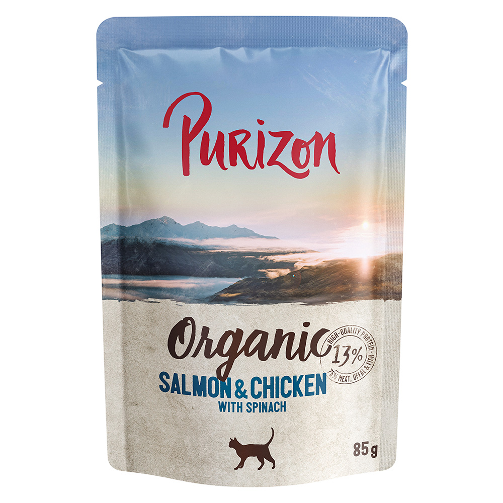 Purizon Organic 6 x 85 g - Zalm en Kip met Spinazie