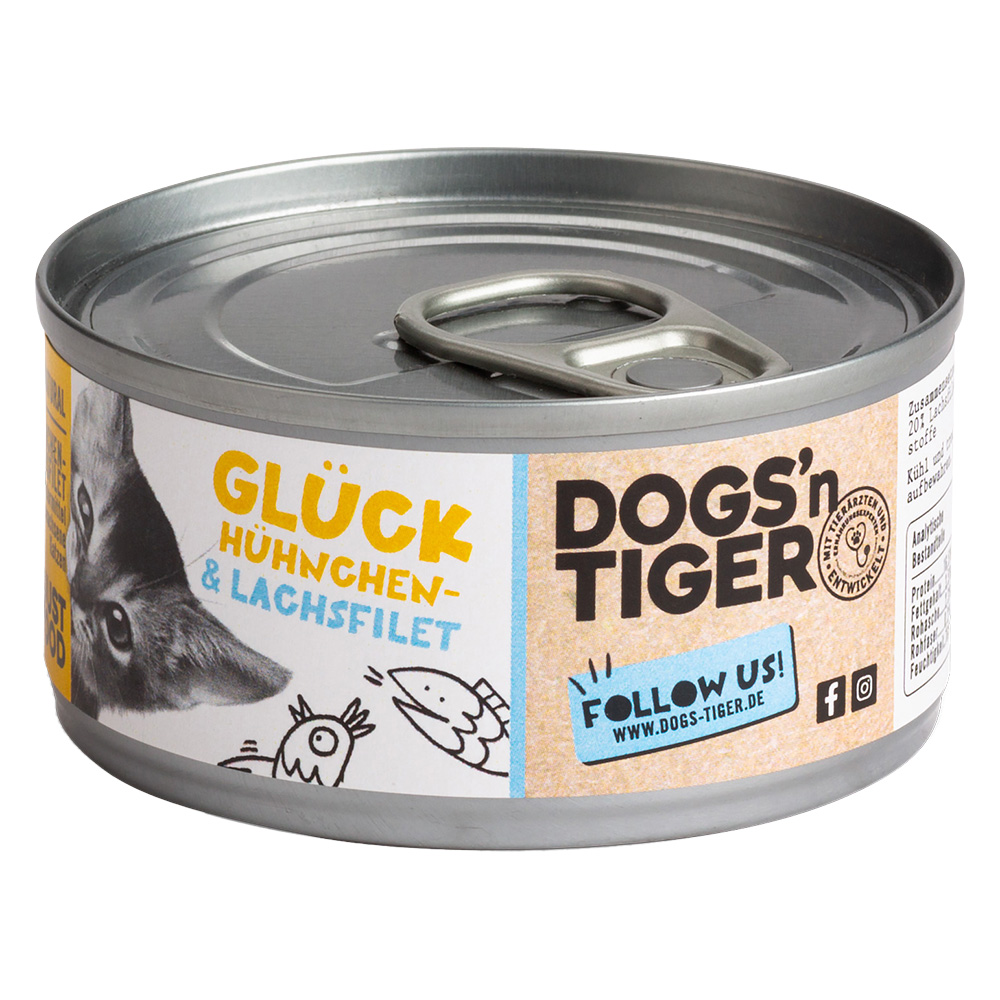 Dogs'n Tiger Voordeelpakket: 24x70g  Cat Filet kip- & Zalmfilet nat kattenvoer