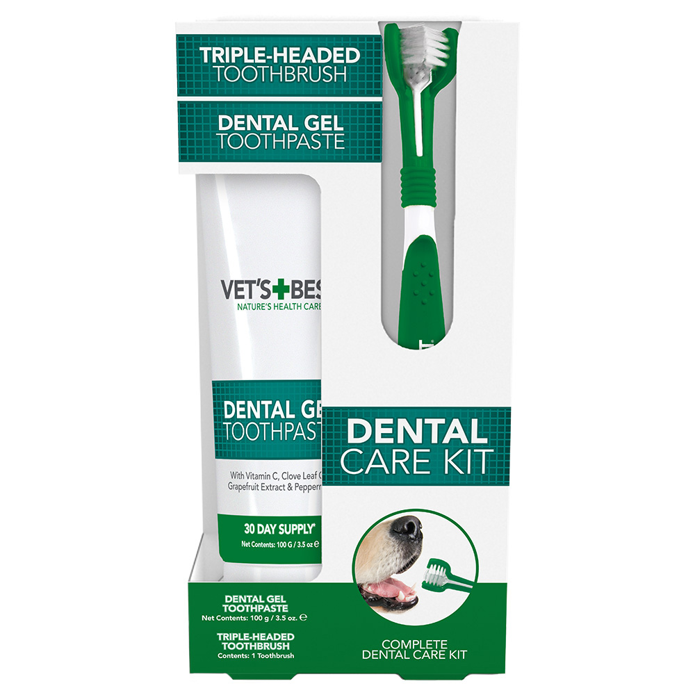 Vet's Best Tandverzorging Set voor Honden - Tandenborstel en tandpasta