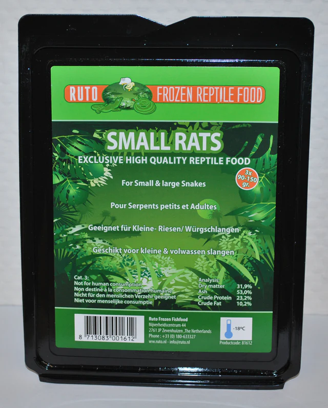 Ruto Kleine ratten 90 - 150 gram 3 stuks Diepvries