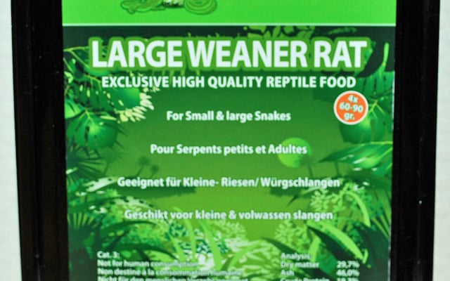 Ruto Grote Weaner rat 60 - 90 gram 4 stuks Diepvries