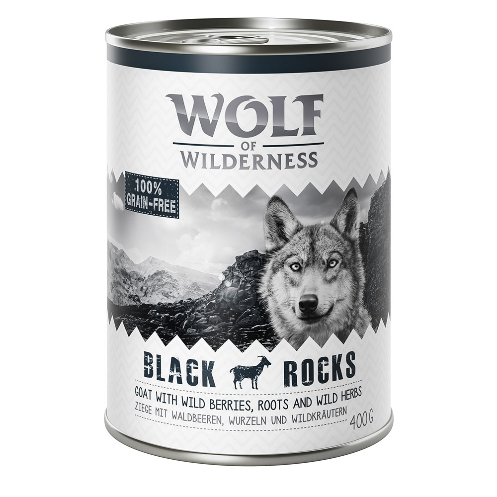 Wolf of Wilderness 6x400g Black Rocks Geit  Hondenvoer
