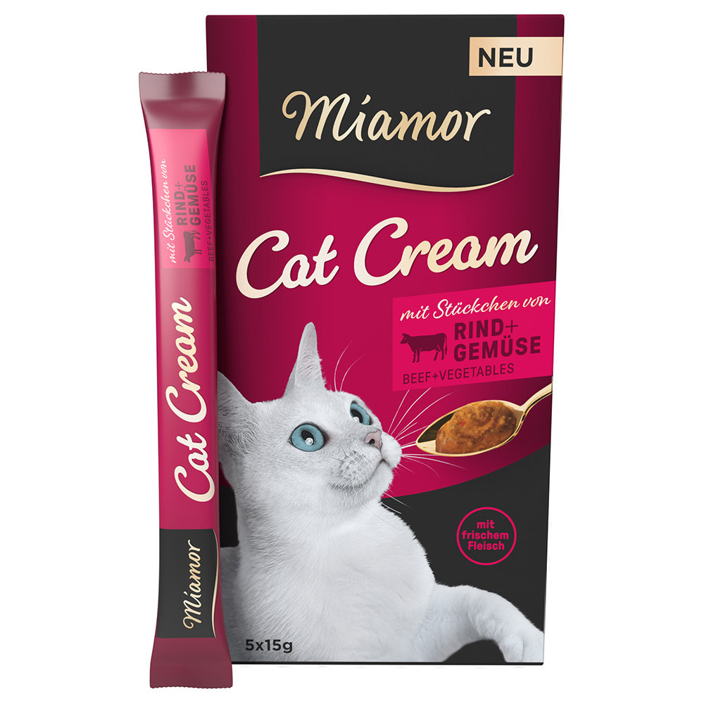 Miamor 5x15g  Cat Cream Rind + Gemüse Katzensnacks
