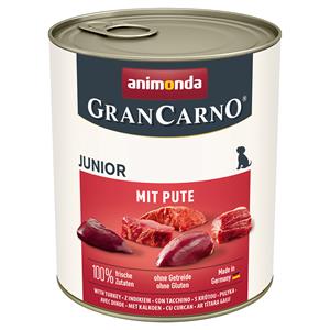 Animonda GranCarno 6 x 800 g Kalkoen  Original Junior Hondenvoer