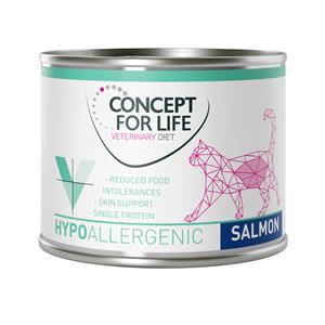 Concept for Life VET 6x185 g Hypoallergenic Zalm erinary Diet Natte Kattenvoer
