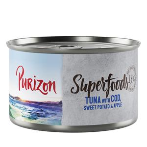 Purizon Superfoods 6 x 140 g - Tonijn met kabeljauw, zoete aardappel en appel