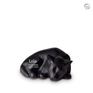 Funeral Products Poes urn Lola in zwart keramiek (mat of glanzend)