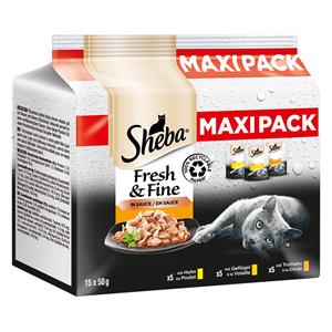 Sheba Multipack Fresh & Fine in Sauce 15 x 50g Geflügel Variation