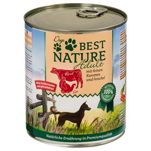 Best Nature 12x 800g  Dog Adult Kalkoen, Rund & Wortelen Hondenvoer nat