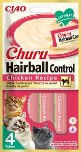 inabadenko Inaba Churu Hairball Chicken - Leckerli für Katzen - 4x14 g