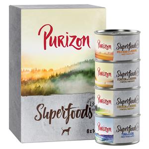Purizon Superfoods 6 x 140 g - Mixpakket (2 Kip, 2x Tonijnn, 1x Everzwijn, 1x Wild)