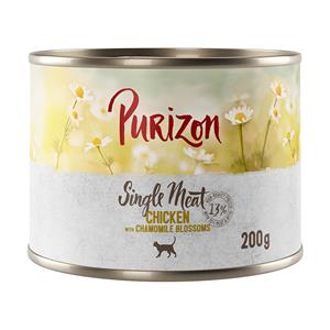 Purizon Single Meat 6 x 200 g - Kip met kamillebloemen