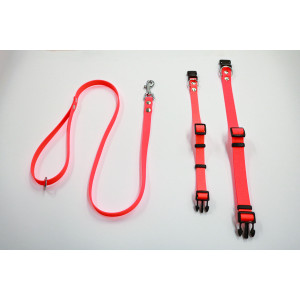 Brekz Halsband of looplijn Luca anti-slip rubber oranje 20 mm