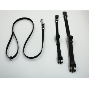 Brekz Halsband of looplijn Luca anti-slip rubber zwart Band 15 mm