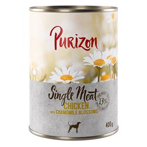 Purizon 6 x 200 g / 300 g / 400 g  Adult nu voor een probeerprijs! - Single Meat: Kip met kamillebloesem (6 x 400 g)
