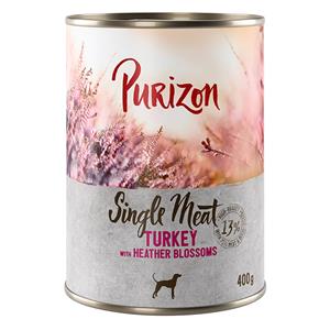 Purizon 6 x 200 g / 300 g / 400 g  Adult nu voor een probeerprijs! - Single Meat: Kalkoen met heidebloesem (6 x 400 g)