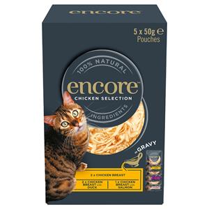 Encore 5x 50g  Cat Gravy Zakjes Mix Kip selectie (3 Sorten) Katten Natvoer