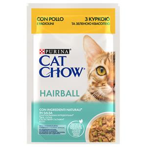 Cat Chow 26 x 85 g  Hairball Kip & Groene Bonen Kattenvoer