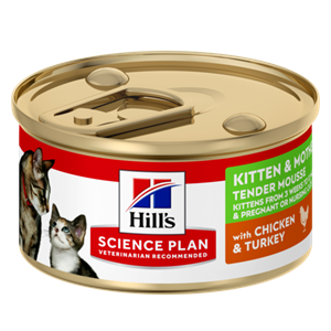 Hills Science Plan Hill's Science Plan Kitten & Mother Tender Mousse met Kip en Kalkoen natvoer kat 85 gram