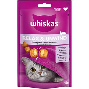 Whiskas 45 g  snacker Relax & Unwind kip kattensnacks