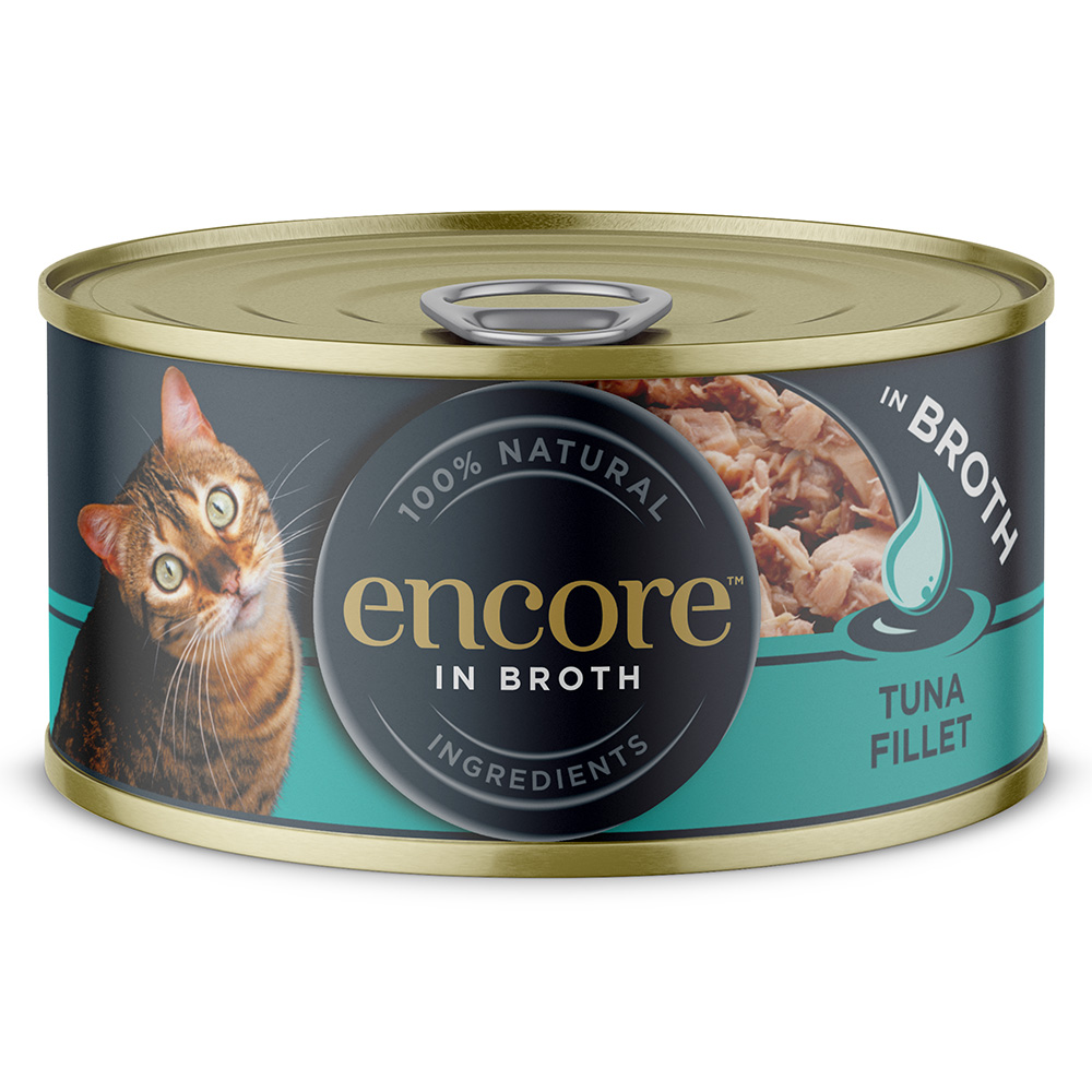16x 70g Encore Blik Tonijnfilet Kattenvoer Nat