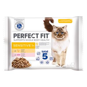 Perfect Fit Sensitive 1+ Kattenvoer - Mixpakket: Kip en Zalm 4 x 85 g