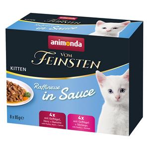 Animonda Vom Feinsten 8 x 85 g  Adult Raffinesse in Sauce Kitten gemengd pakket nat kattenvoer