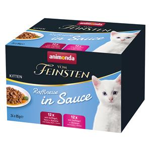 Animonda Vom Feinsten 24 x 85 g  Adult Raffinesse in Sauce Kitten gemengd pakket nat kattenvoer