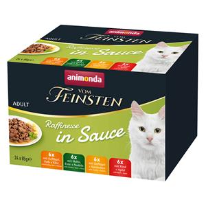 Animonda Vom Feinsten Voordeelpakket: 24 x 85 g  Adult Raffinesse in Sauce gemengd pakket nat kattenvoer
