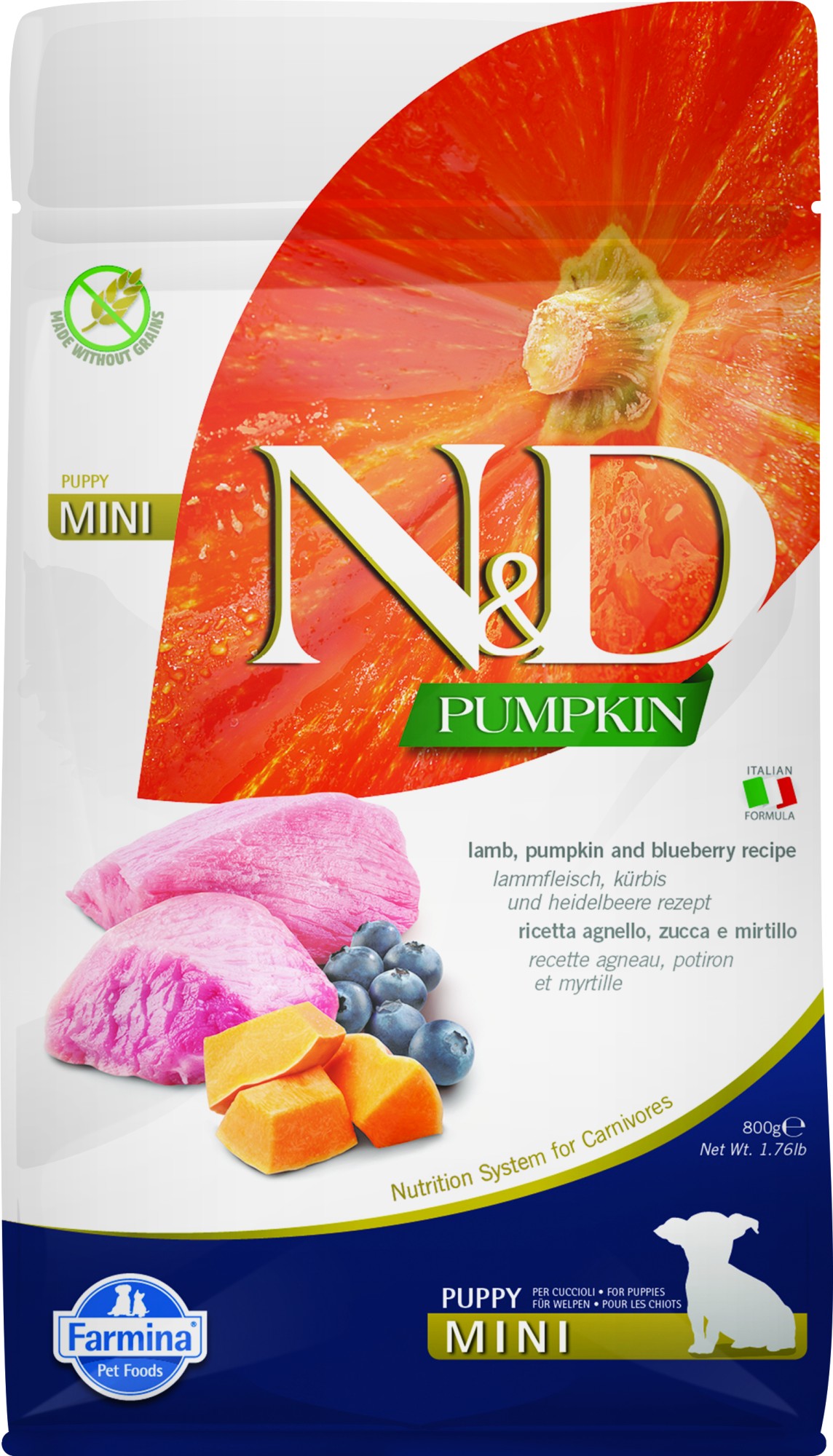 N&D Pumpkin puppyvoeding Lam small breed 800 gr.