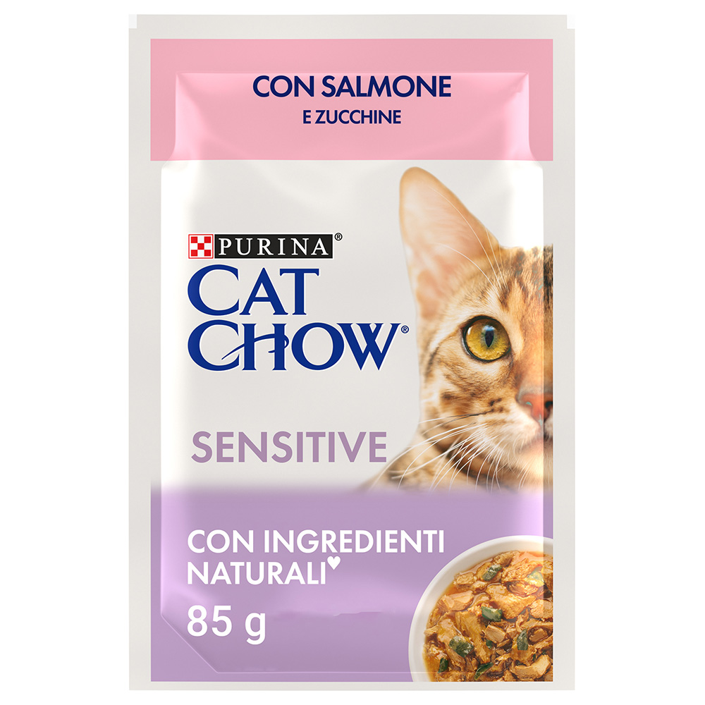 Cat Chow 24 x 85 g  Sensitive Zalm & Courgette Kattenvoer