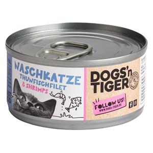 Dogs'n Tiger Voordeelpakket: 24x70g  Cat Filet tonijn & Garnalen nat kattenvoer
