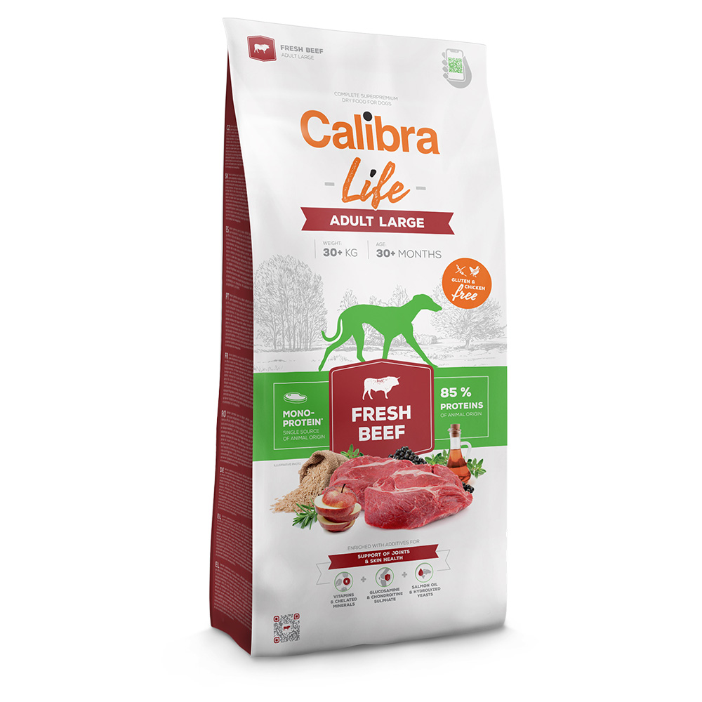 Calibra 12kg  Life Adult Large Breed met Vers Rundvlees Hondenvoer Droog