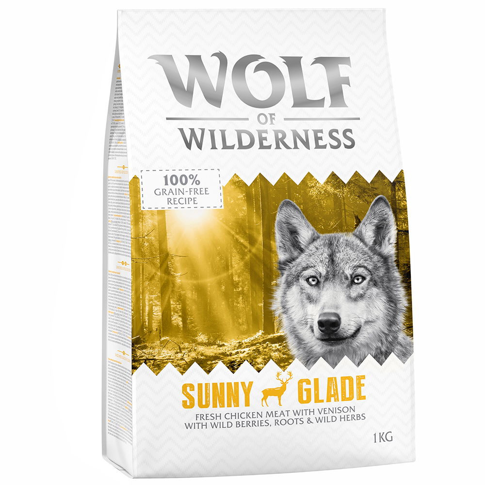 Wolf of Wilderness 1kg Sunny Glade met Hert  Hondenvoer