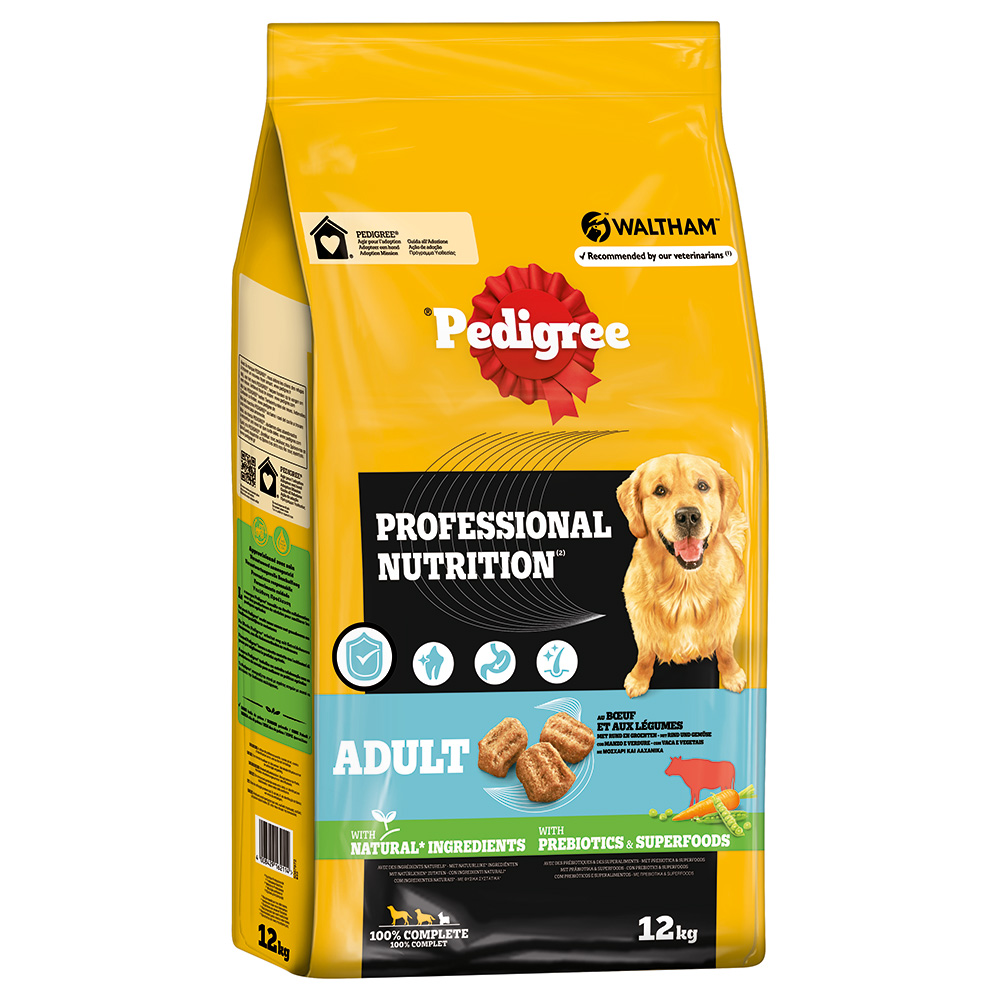 Pedigree 2x 12kg  Professional Nutrition Adult met Rund & Groente hondenvoer droog