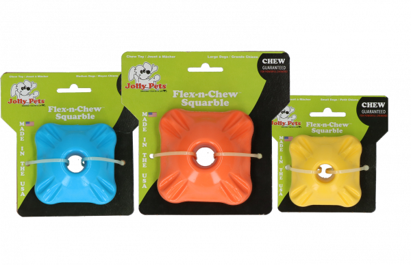Jolly Pets Jolly Flex-N-Chew Squarble Geel Small
